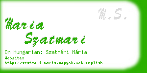 maria szatmari business card