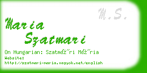 maria szatmari business card